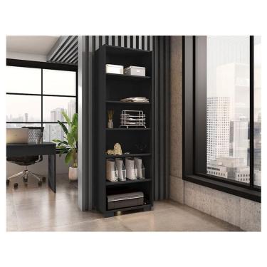 Imagem de Livreiro Ambiente Office Preto Trama - Móveis Leão