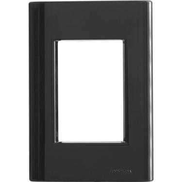 Imagem de Placa 3 Postos 4x2 Tramontina Giz Preta Sem Suporte