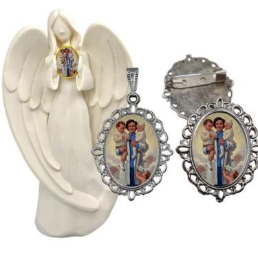 Imagem de Imagem Estatua Santa Gianna Com Relicario Metal Broche Resinado Decora