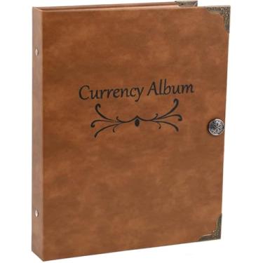 Imagem de Jayen Álbum De Notas Com 120 Bolsos + Para Colecionar 150 Moedas, Livro Papel, Porta-Cédulas E Suprimentos Colecionadores (40+5 Folhas)