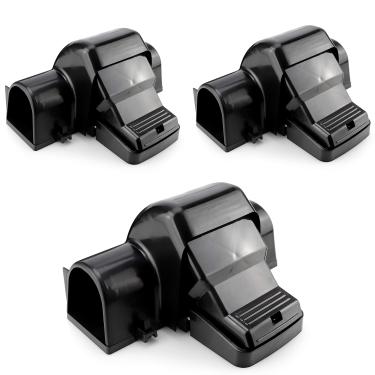 Imagem de eXuby Armadilhas para ratos seguras para animais de estimação e crianças com design de túnel (pacote com 3) – Entrada dupla para melhor taxa de captura – Sem veneno prejudicial – Evita disparos