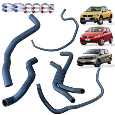 Imagem de Kit 6 Mangueiras Radiador Gol G5 1.6 C/ar Quente + Abraçadei - Geral