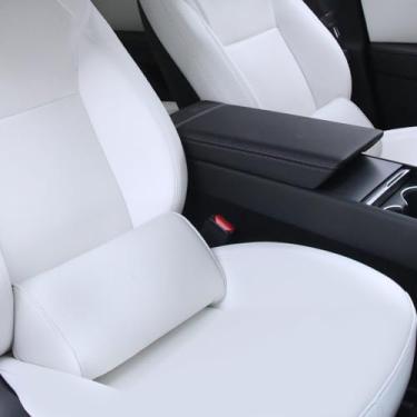 Imagem de Dapucarin Almofada de apoio lombar para assento de carro e cadeira de escritório, cadeira de jogos, almofada ergonômica de espuma viscoelástica para alívio da dor nas costas, almofada de couro de luxo