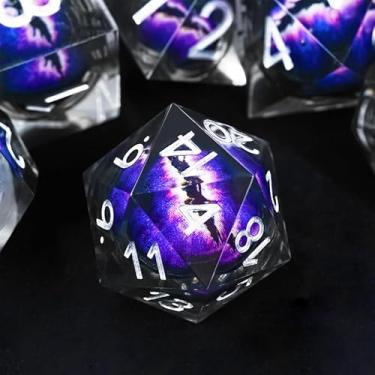 Imagem de DND Dice Dragon Eye Resin Dice Set Liquid Core Polyhedral RPG DND Dice Set with Gift Box, Dungeons and Dragons D&d Dice for Role Playing Table Game D20 D12 D10 D8 D6 D4
