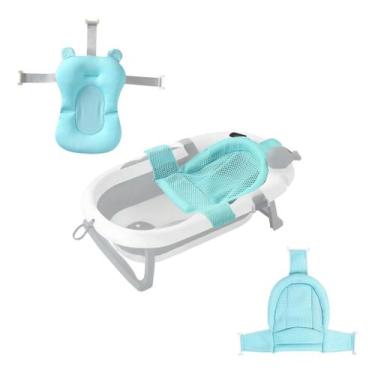 Imagem de Banheira Com Termômetro Redinha E Cama Redutora Para Bebê - Tibaby, Az