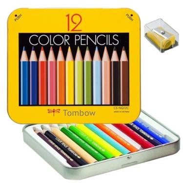 Imagem de Tombow Conjunto de mini lápis de cor em lata de metal, pacote com 12