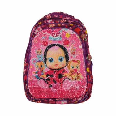 Imagem de Mochila Escolar Infantil Costa Lantejoula e Led Cry Babies Lilás - Kin