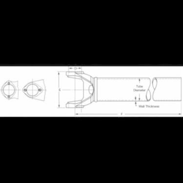 Imagem de Dana Holding Corporation 2-27-24-6000 - Dana Spicer Eixo de transmissão Yoke e tubo