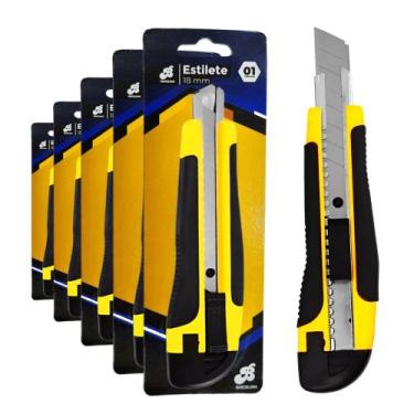 Imagem de Kit Com 5 Estiletes Largo Profissional Com Cabo emborrachado E Trava A