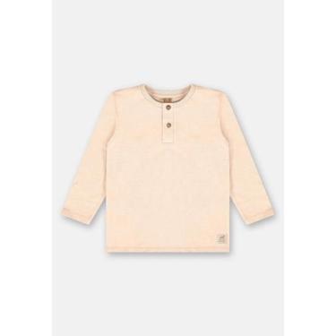 Imagem de Camiseta Infantil Masculina em Malha Flamê Linho Up Baby, Bege, 4