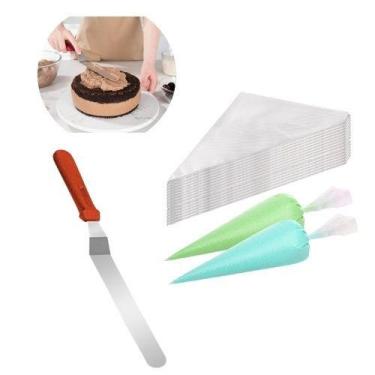 Imagem de Saco/Manga 5 uni Descartável Grande Espátula Angular 25cm - udlandia