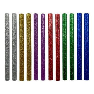 Imagem de Bastão De Cola Quente Colorida Com Glitter Fino 12 Bastões - Lanmax