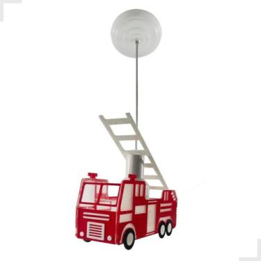 Imagem de Luminária Pendente Infantil Caminhão de Bombeiro Infantil - Shin Tech,