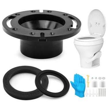 Imagem de Xiaokeis Kit de vedação de vaso sanitário RV e flange de piso de soquete de 7,6 cm para banheiros Dometic 300 310 320 RV, kit de peças de reposição, vedação esférica embutida incluída e junta de