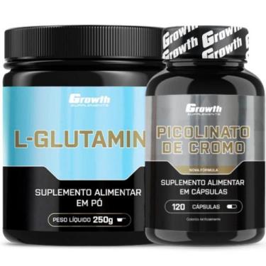 Imagem de Glutamina Pura 250g + Cromo Picolinato 120 Caps Growth
