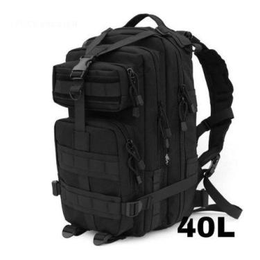 Imagem de 40L Mochila Tática Militar Reforçada Preta - tatica, 40L