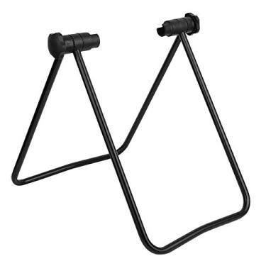 Imagem de Bicicleta dobrável Stand Stand Rack Stand para suporte para estacionamento por suporte de alumínio resistente plástico preto 32,5 x 30 x 27 cm de reparo de bicicleta portátil