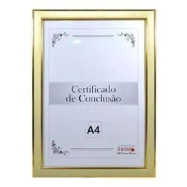 Imagem de Porta retrato quadro A4 para diploma certificado foto moldura plástico