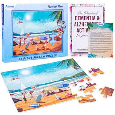 Imagem de Assistex Dementia Jigsaw 36 Large Puzzle for Seniors - Alzheimer's Activity for Adults with Conversation Prompts - Best Memory Game for Patiens in Nursing Home - Build in Box Activities for Elderly