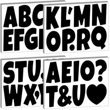 Imagem de Bemeol Letter Stickers 210 Pcs 4 inch Bulletin Board Letters for Classroom Alphabet Poster Board Letters Cutouts for Bulletin Board Display Home Decor(Black)