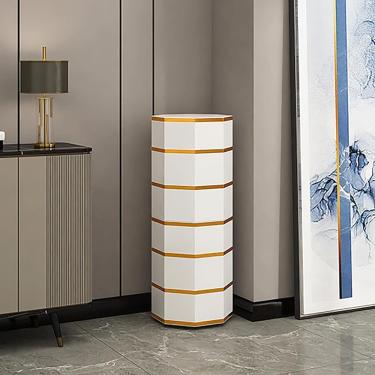 Imagem de Armazenamento De Sapato Fechado Independente,sapateira Rotativa,armário De Torre De Sapateira Octogonal Redonda Giratória De 360 °,torre De Sapato De Armazenamento Simpl, White, 35 * 35 * 169cm