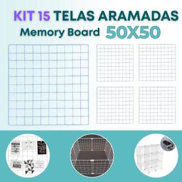 Imagem de 15x Tela Aramada 50x50cm Mural Criativo Fotos Inspirações Mood Board O