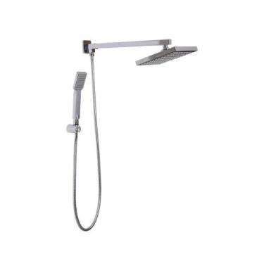 Imagem de Kit Chuveiro Quadrado de Parede Tucuruí com Desviador Mundaú e Ducha M