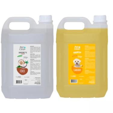 Imagem de Kit Pre Banho Limpeza Profunda Shampoo Banho e Tosa 5 Litros Hidratante Condicionador Escolha (Pré Coco/Clareador)
