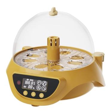 Imagem de Incubadora de ovos de codorna para chocar ovos com giro automático de ovos, 8 pássaros, incubação com um toque, exibição de temperatura e umidade, pequena mini incubadora, visão de 360°, saída de ar