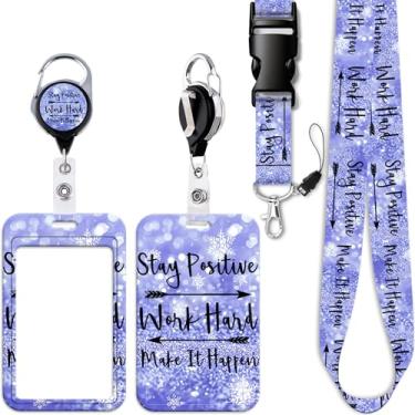Imagem de Cordão de crachá Purpel com clipe retrátil para carretel de crachá, chaveiro fofo para mulheres, homens, meninas, professores, enfermeiras, crianças, para chaves de crachá de identidade, Curise, Ship