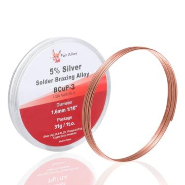 Imagem de 5% liga de solda de prata BCuP-3 1 Troy Once (31 g) 1/40.6 cm 1,6 mm para cobre e cobre em motores de máquinas domésticas de refrigeração, nova energia, óculos de hardware