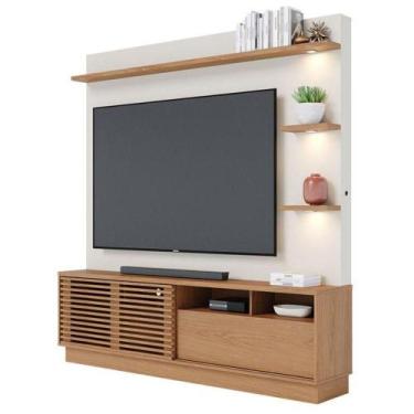 Imagem de Estante Home Theater Campeche Freijó Off White Matte - Colibri - COLIB