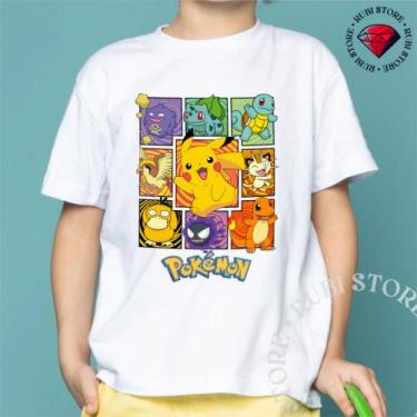 Imagem de Camiseta Infantil e Adulto Personagens Pokemon - Mina Store, Branco, G