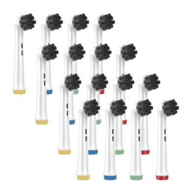 Imagem de VWONST Cabeças de escova de dentes de substituição compatíveis com escovas de dentes elétricas Oral-B Braun para adultos, preto, refil de cerdas com infusão de carvão de bambu para cabos orais B 3756