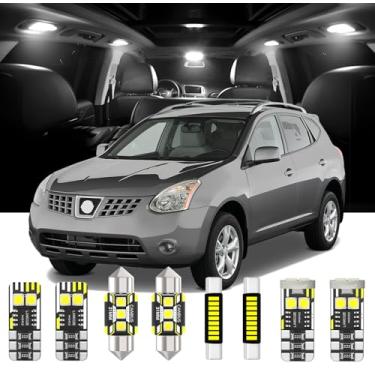 Imagem de 9 peças de substituição de luzes LED interiores para Nissan Rogue S35 2008-2013 lâmpada interna de LED branca com ferramenta de instalação