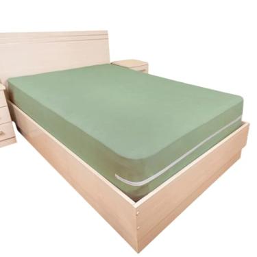 Imagem de Capa Colchão Queen 1,58X1,98X30cm Ziper Tecido Poliéster (Verde)