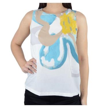 Imagem de Regata Feminina Gatos e Atos Viscose Off White - G2470-Feminino