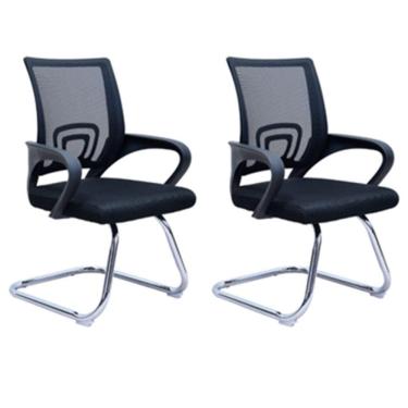 Imagem de Kit 2 Cadeiras Manchester Base Fixa E Encosto Polipropileno Preto
