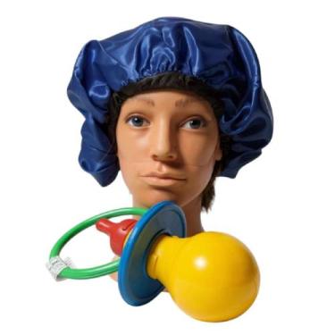 Imagem de Fantasia Bebê Chupeta Gigante Colorida + Touca cetim Adulto - Genérica