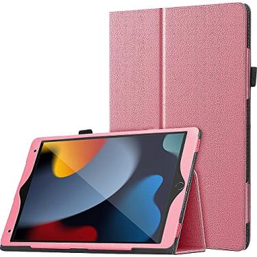 Imagem de Capa SaharaCase com dobra dupla para Apple iPad de 10,2 polegadas (9ª geração 2021) [amortecedor à prova de choque] Proteção robusta e suporte de couro antiderrapante (rosa)