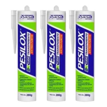 Imagem de Kit Com 3 Cola Silicone 280g Fix Tudo Transparente - Pesilox