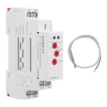 Imagem de Controlador de Temperatura, LED de relé de Controle de Temperatura Indica a Sonda de Monitor de Alta/Baixa Temperatura para Aquecimento/Resfriamento, Relés Eletromecânicos