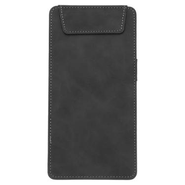 Imagem de PATIKIL A5 Prancheta de couro PU, 10 x 20 cm, pasta magnética executiva com suporte para caneta, organizador de pasta de escritório, quadro de escrita, preto