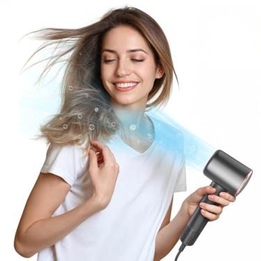 Imagem de Secador de cabelo profissional, secador iônico negativo de 200 milhões com motor sem escovas de 110.000 RPM, secador de cabelo de alta velocidade de 1500 W com bocal magnético e difusor, presentes