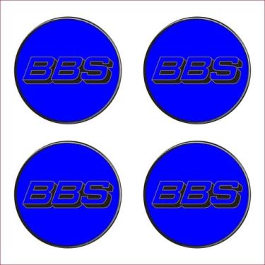 Imagem de Adesivo Protetor Resinado Centro Roda Bbs Cromado Resinado azul