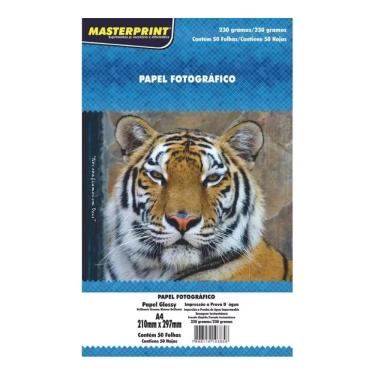 Imagem de 50 Folhas Masterprint 230g A4 Glossy Papel Fotografico
