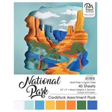 Imagem de Accent Design Paper Accents Pacote sortido de cartolina 21,5 x 28 cm, 48 folhas – cartolina colorida do Parque Nacional, cartolina, papel de construção para scrapbooking, faça você mesmo e projetos de