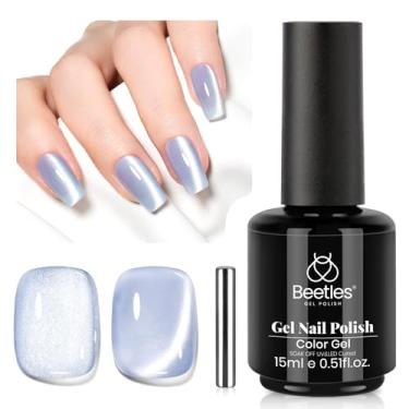 Imagem de beetles Gel Polish Esmalte Em Olho De Gato Azul Beetles, Com Glitter Vidro 15 Ml Brilho Magnético, Translúcido, Cor Transparente, Fosco Uv, Série Galaxy, Arte Unha Francesa, Presente Para Mulheres