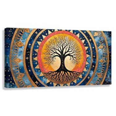 Imagem de Árvore da Vida Arte de parede Impressão em tela para decoração de sala de estar Fotos Pintura 40x20cmx1