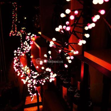 Imagem de Pisca Pisca Cordão Bolinha 100 Led Vermelho Enfeitar árvore De Natal F